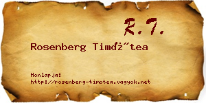 Rosenberg Timótea névjegykártya